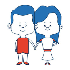 cute couple husband wife in wedding suit happy together vector illustration