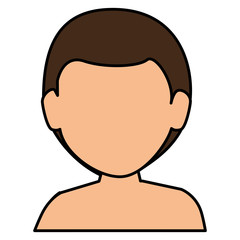 young man shirtless avatar character vector illustration design