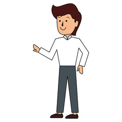 young man avatar character vector illustration design