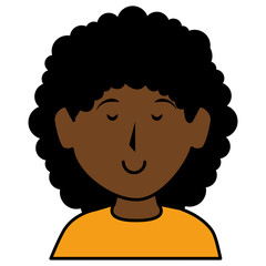 black beautiful woman avatar character vector illustration design