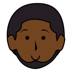 black young man head avatar character vector illustration design