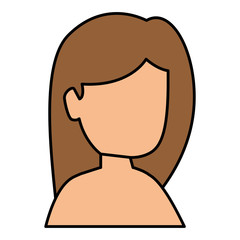 beautiful woman shirtless avatar character vector illustration design