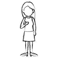 beautiful woman avatar character vector illustration design