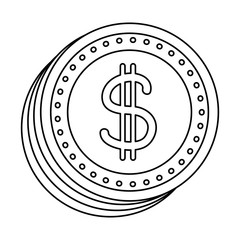 coins dollar money currency cash iamge vector illustration