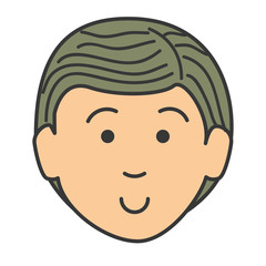 young man head avatar character vector illustration design