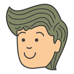 young man head avatar character vector illustration design