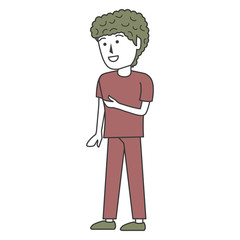 young man avatar character vector illustration design