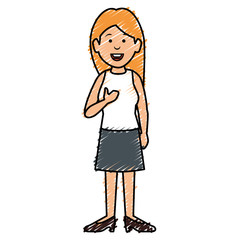 beautiful woman avatar character vector illustration design