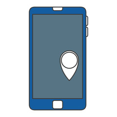 smartphone device with gps pin vector illustration design