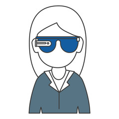 user with reality virtual glasses icon vector illustration design