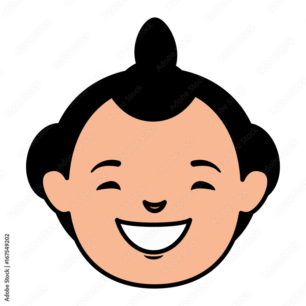 Sticker man japanese avatar character vector illustration design