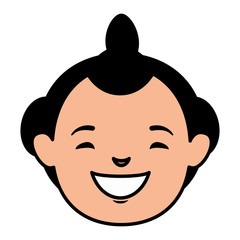 Obraz premium man japanese avatar character vector illustration design