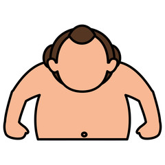 Sumo wrestler avatar character vector illustration design