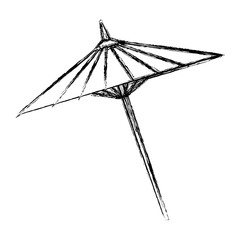 japanese umbrella isolated icon vector illustration design