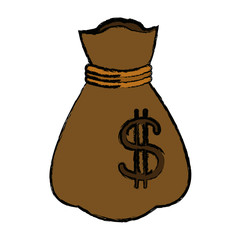 bag money dollar bank financial concept vector illustration