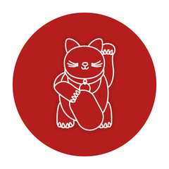 japanese cat luck icon vector illustration design