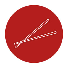 chopsticks element isolated icon vector illustration design