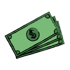 banknote bank money currency cash icon vector illustration