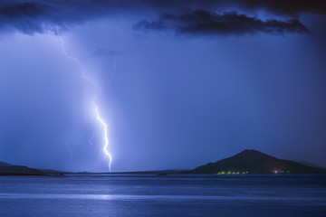 Heavy thunderstorm at Bukhtarma Reservoir, Eastern Kazakhstan