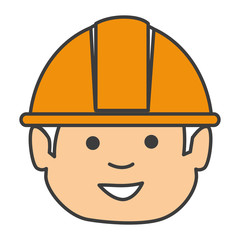 builder head avatar character icon vector illustration design