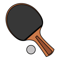 ping pong racket and ball vector illustration design