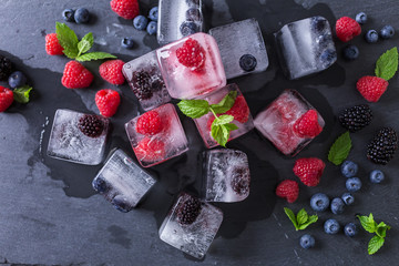 Fruit ice cubes