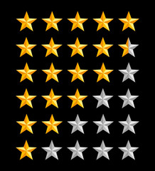 Five star ranking icons