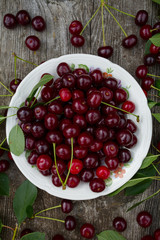 cherry on wooden surface