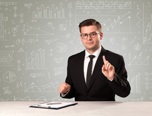 Businessman sitting at a desk