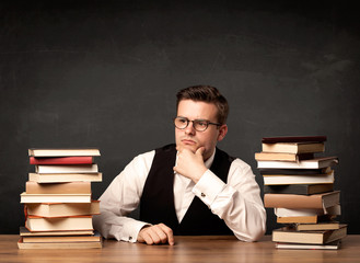 Teacher with books