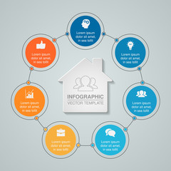 Vector infographic template for diagram, graph, presentation, chart, business concept with 7 options.