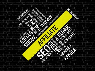 Fototapeta premium AFFILIATE - Bilder mit Wörtern aus dem Bereich Onlinemarketing, Wort, Bild, Illustration