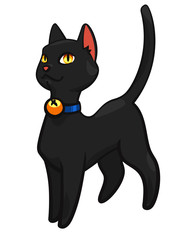 Illustration of a Cute Black Cat