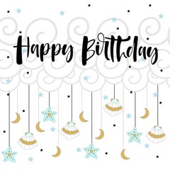 Sea shells with writing. Vector illustration.