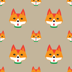 Seamless Pattern with Cute Dog