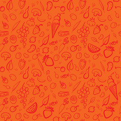 Materiał do szycia Cute Fruits Seamless Pattern
