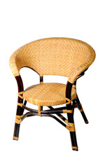 rattan chair on white