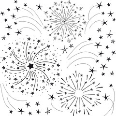 hand drawn doodle fireworks