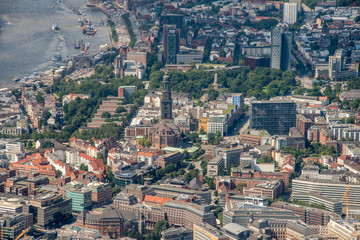 Naklejka premium Germany, Hamburg and suburbs. Panorama frome above