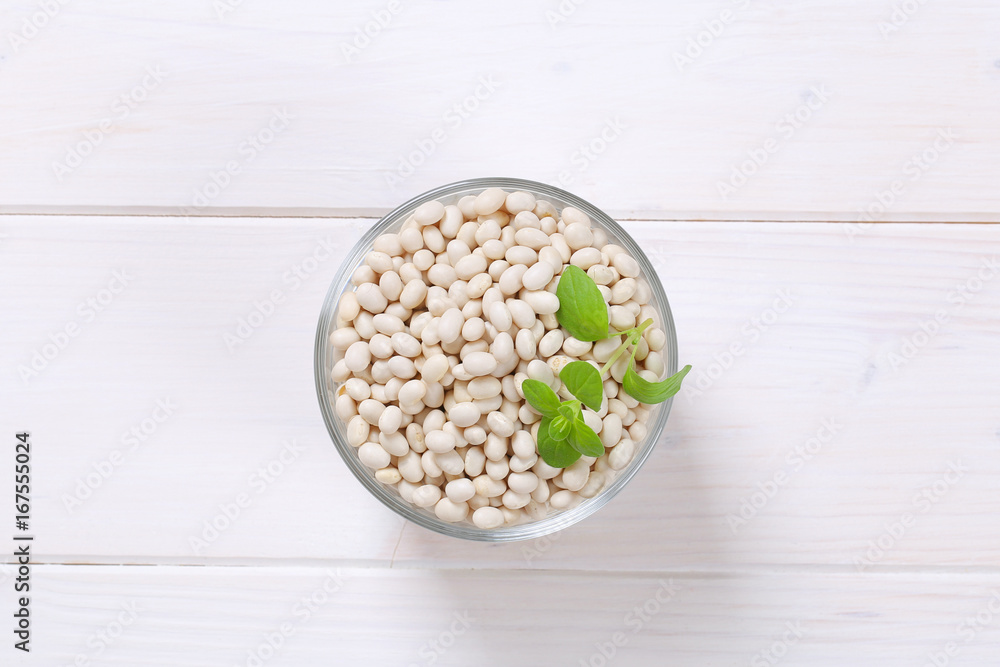 Poster raw white beans