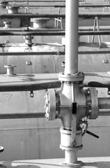 Large shut-off valve over the large fuel tank in the storage are