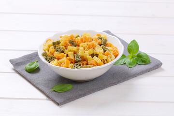 raw colored pasta