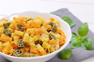 raw colored pasta