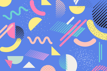 Geometric pattern memphis style background, shapes background