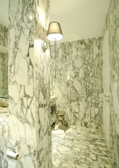 modern bathroom with marble wall