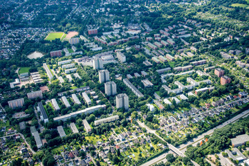 Germany, Hamburg and suburbs. Panorama frome above