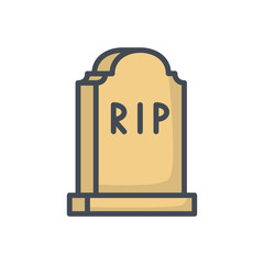 Halloween holiday colored icon grave tomb rip cemetary