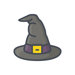 Halloween holiday colored icon witch hat