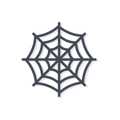 Halloween holiday colored icon spider net