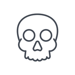 Halloween holiday line icon human skull